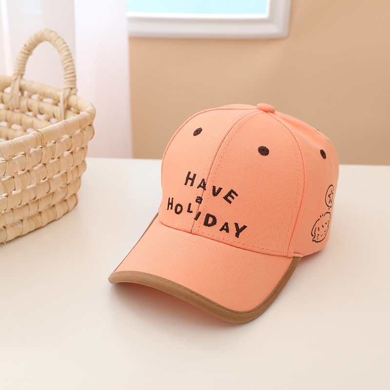 Simple Holiday Letter Baseball Cap Children's Spring New 4-10 Years Old Boys And Girls Sun Hats display picture 4