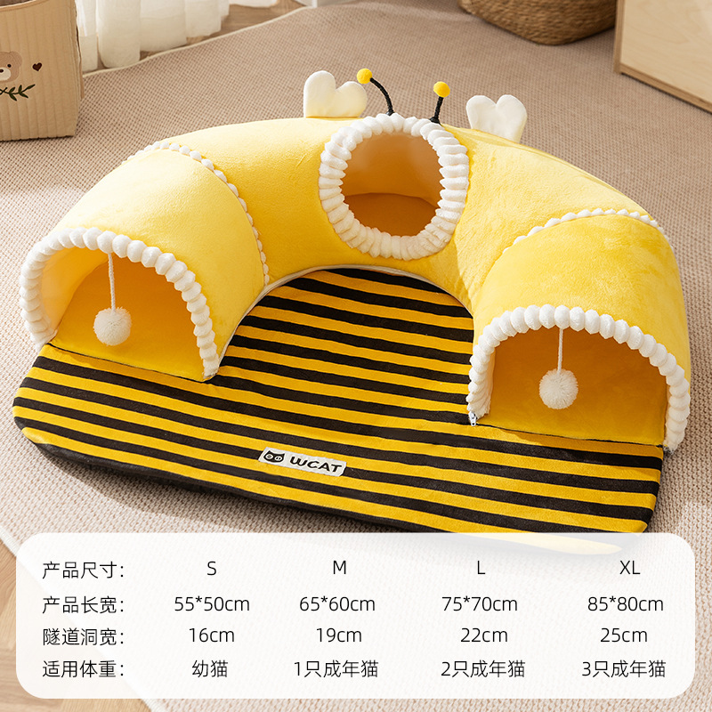 Cama para Gatos de Lujo, Modelo Nuevo, Transfronterizo, Cálida, Túnel para Gatos, Integrada para Jugar y Dormir, Casa para Gatos, Nido para Gatos Semicerrado, 25 Años de Experiencia