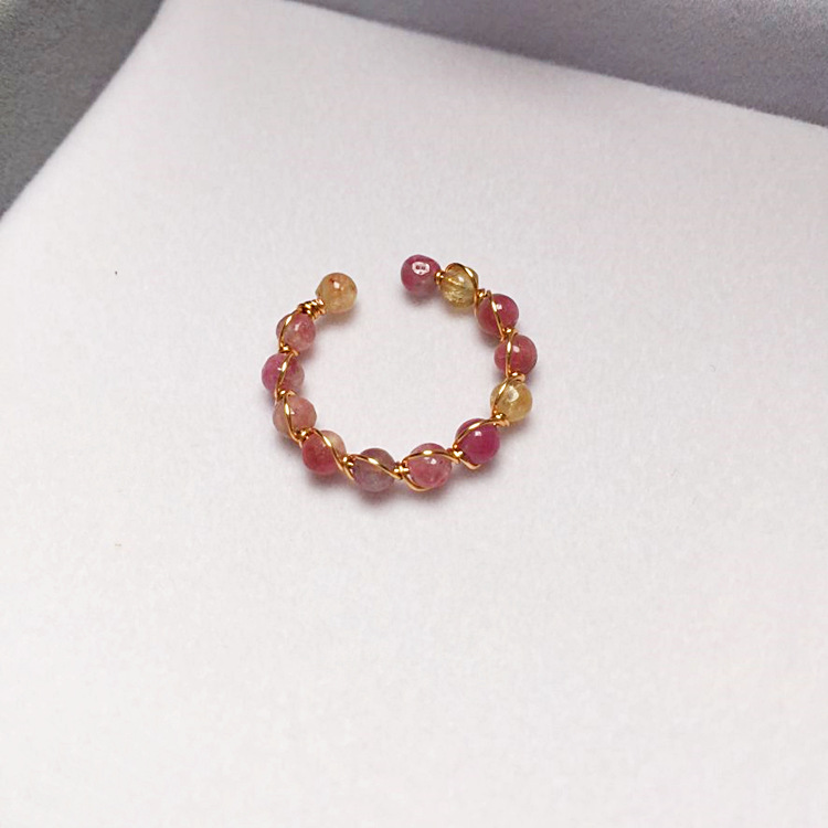 Women'S Gender Women'S Crystal Copper Handmade Healing Geometric Open Ring Healing Crystals Jewelry