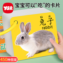 动物卡片早教认知启蒙书儿童识字宝宝看图识物图幼儿认字益智玩具