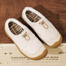 秋冬明星同款小羊蹄女鞋平底保暖小熊掌户外毛毛鞋休闲棉鞋勃肯鞋