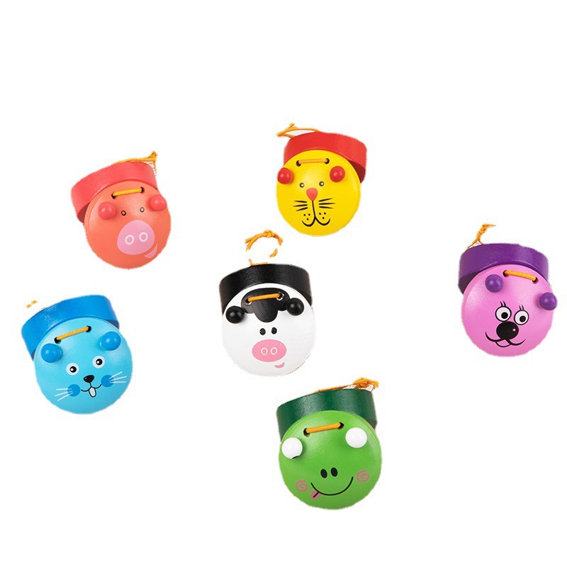 Castañuelas de madera Weiweihu, animales creativos, orejas pequeñas, percepción musical infantil, juguetes de educación temprana Montessori, castañuelas pequeñas