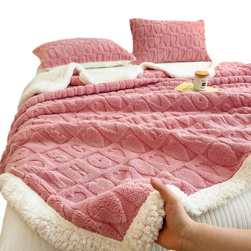 Coperta invernale in pile di corallo taffetà, nuova, spessa, per divano da ufficio, scialle, soffice e soffice._voghion.com