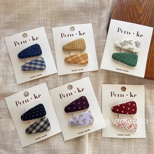 New Korean version of floral fabric children's hair accessories little girl bangs broken hair side bb clip versatile girl hair clip