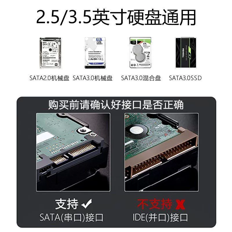 Hard drive easy drive cable usb3.0 mechanical solid state drive optical drive external cable 2.5/3.5 connection Sata mechanical adapter