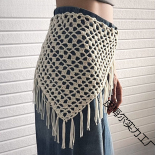Korean Lace-Up Girdle, Hand-Woven Triangle Scarf, Sexy Fashion Matchinging Apron, Butt Curtain Headscarf