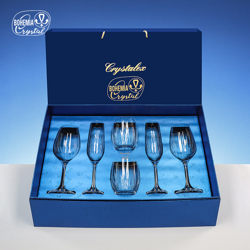 Conjunto de tazas de vino importadas de la República Checa, regalo de negocios de alta calidad, tazas de cristal de alta calidad, regalos de boda image 7