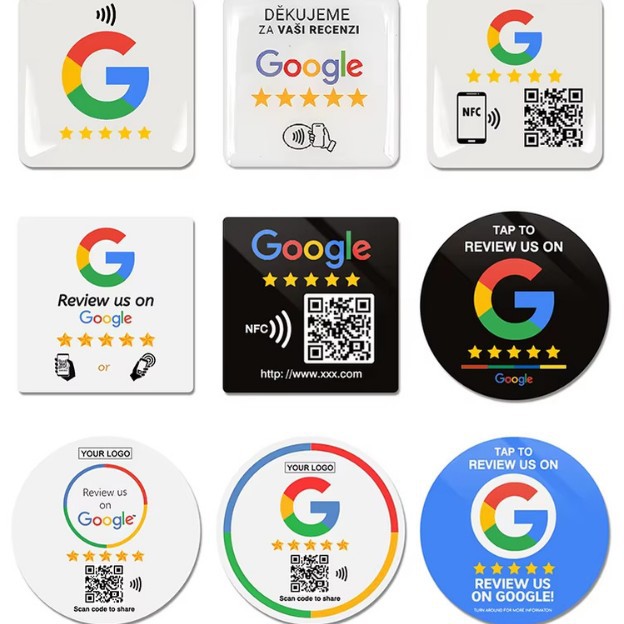 Cross-Border Nfc Google Review Card Acrylic Table Sticker with Good Printing Effect