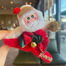 發夾甜美毛絨聖誕老人盤發抓夾大號鯊魚夾森系少女韓國發飾頭飾品