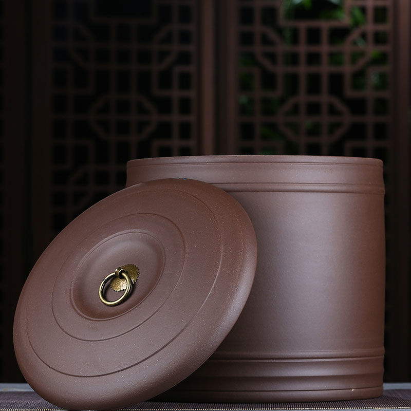 宜兴紫砂茶叶罐大号码普洱七饼罐储茶缸醒茶罐茶盒茶叶桶陶瓷