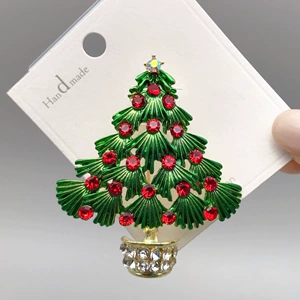 Cross-Border Christmas Tree Brooch New Year Enamel Christmas Corsage Brooch Accessories