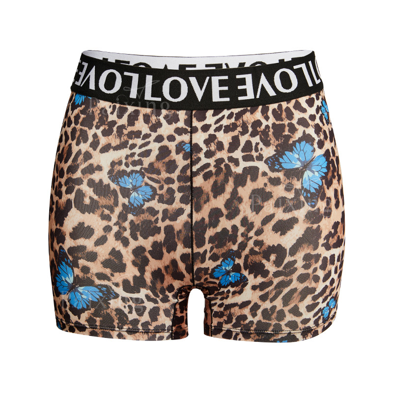 Blue butterfly leopard print