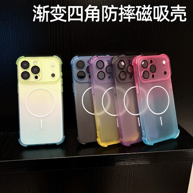 Magnetic Gradient Case Suitable for iPhone 18 Pro Max, Skin-Like Matte Finish, Anti-Drop Lens Film for Apple 17/16