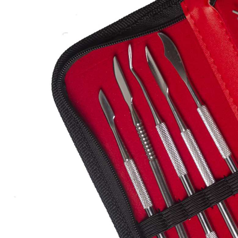 Juego de cuchillos de cera dental para cuidado bucal transfronterizo, herramientas de tallado dental, juego de 10 piezas, herramientas de moldeado de cera para técnicos