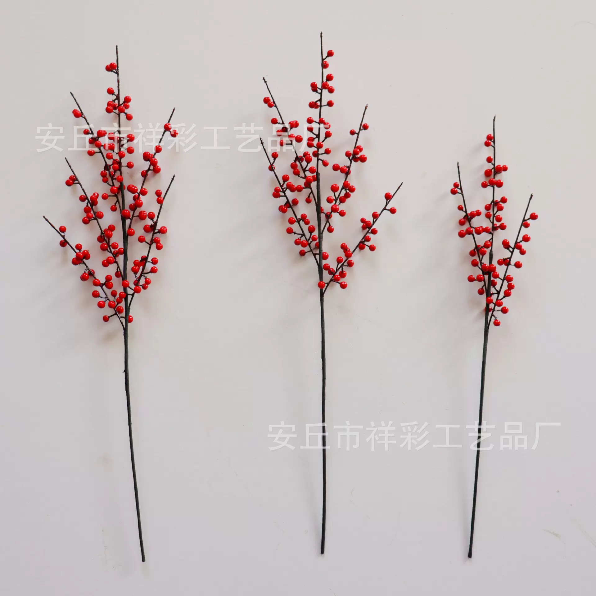 发财果红果仿真花假花摆设客厅餐桌花摆花喜庆过新年装饰花艺摆件