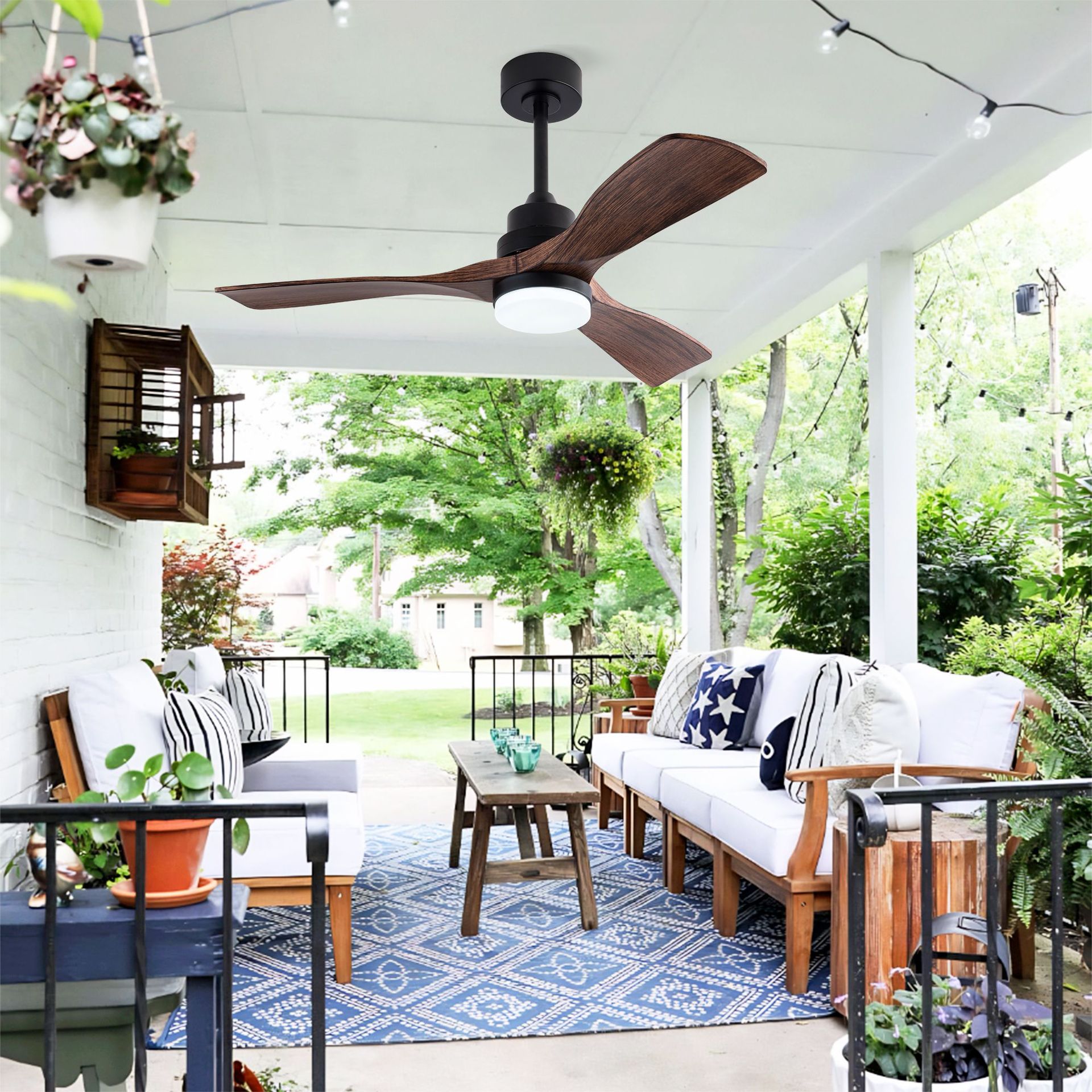 Cross-Border Hot-Selling American Retro Ceiling Fan Lamp Household Ceiling Fan Lamp Nordic Restaurant Shop Fan Lamp