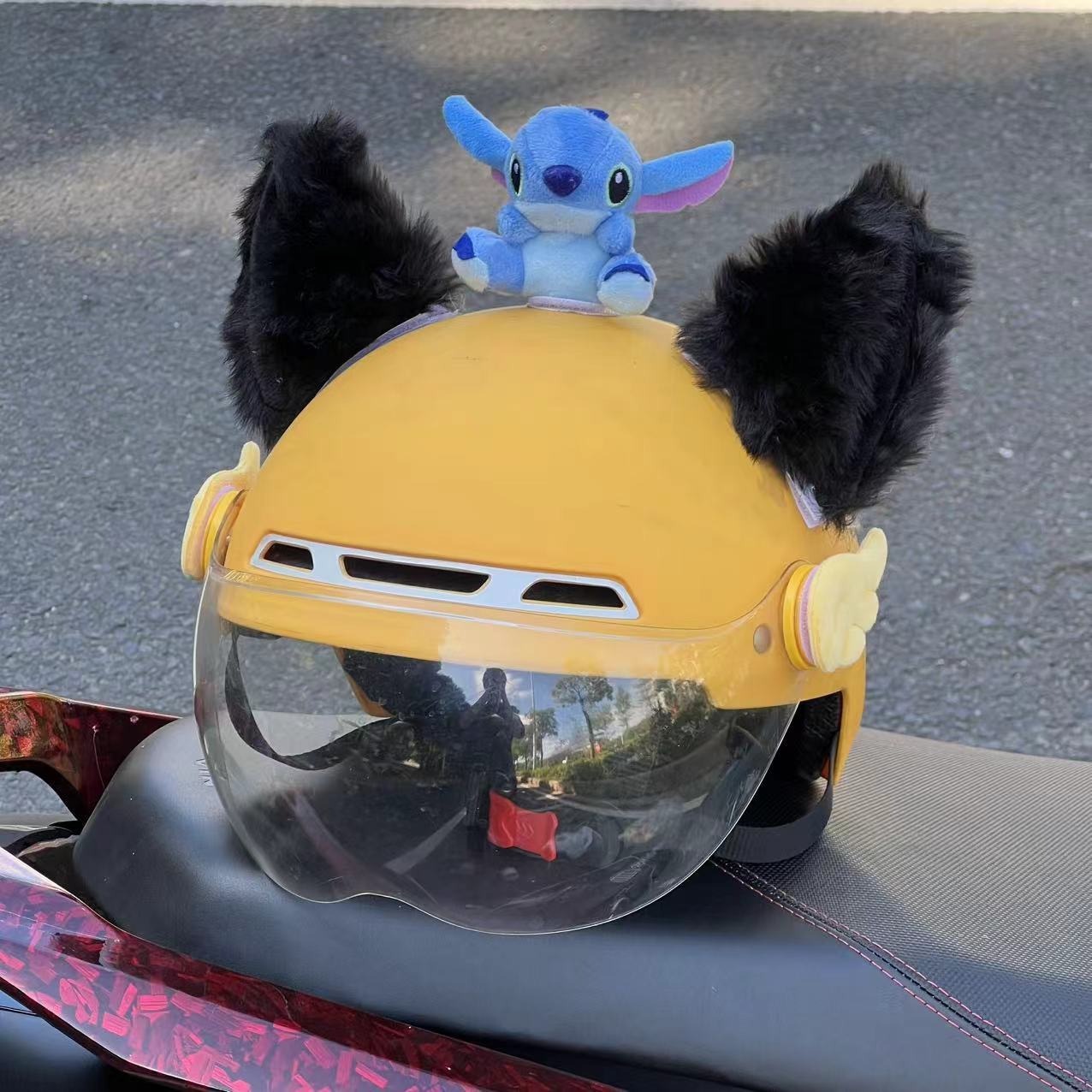 Takeaway Small Doll Motorcycle: Diàndòngchē Auto Parts and Accessories - stitch-blue-without-ears