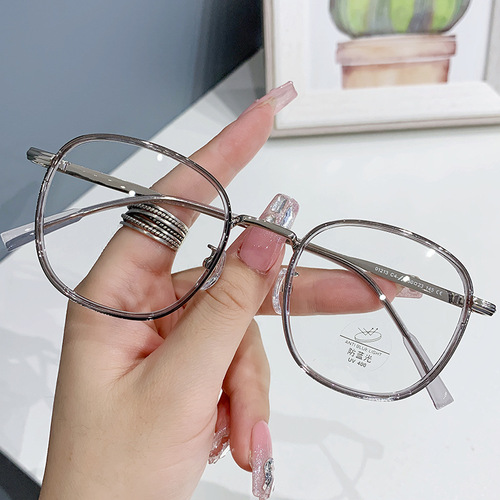 M2737 Xiaohongshu same style square TR retro flat mirror lightweight literary and artistic female student myopia mirror frame 01213