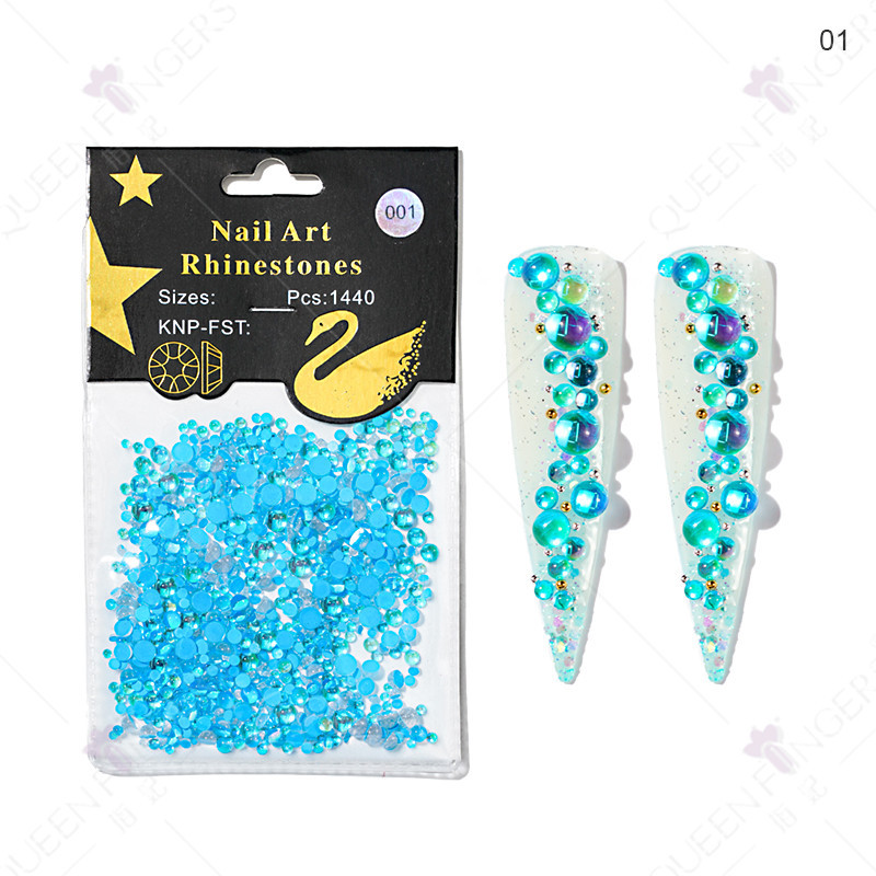 Nueva belleza de uñas color mágico perlas de peces humanos Aurora color caramelo cristal 1440 DIY uñas de cristal decorativo diamante Accesorios