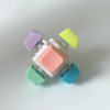 Special-shaped six-button white shell-purple, pink, yellow, green and blue