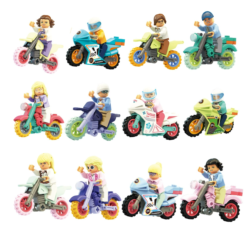 Детские игрушки Совместимость с Lego маленькие гранулы головоломки сборка для девочек мотоцикл клуб мотоцикл игрушечный автомобиль