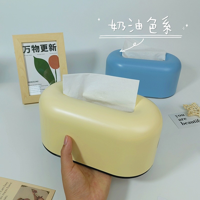 デスクトップクリエイティブティッシュボックスins風高颜値リビングナプキン収納ボックスクリーム風引き出し箱かわいいアニメ|undefined