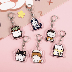 漫画版猫周辺アクリルキーホルダーかわいい子猫座りシリーズキーホルダーカップルペンダント装飾