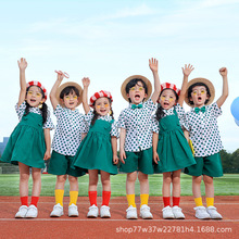 六一儿童演出服啦啦操小学生80年代港风复古花衬衫幼儿园表演服装