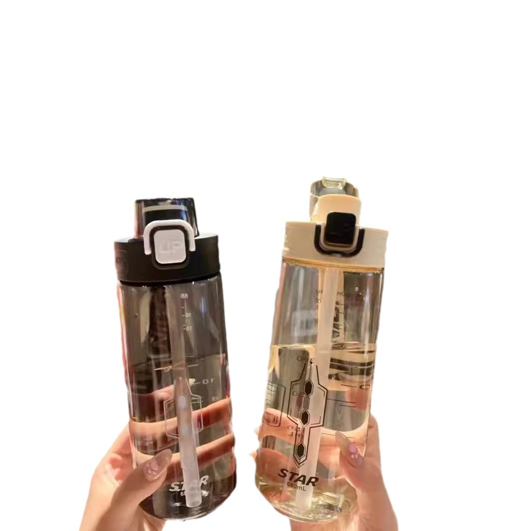 Yitong nueva taza de agua deportiva de gran capacidad taza de plástico de verano estudiantes de oficina adultos hervidor de agua portátil de paja