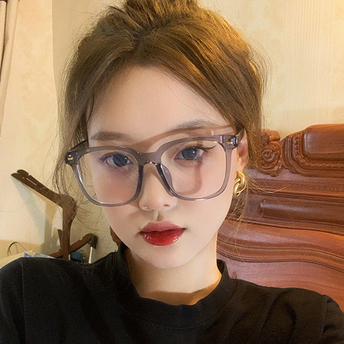 Natural beauty glasses with transparent frames in Korean style, Instagram-inspired, large frames suitable for myopia correction, unisex trendy, blue light protection