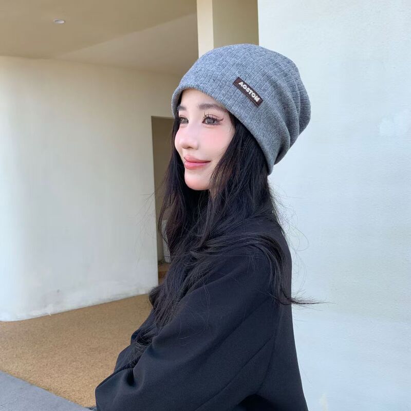 秋冬の女性用パイルハット、おしゃれで万能な産後帽子、頭囲が大きい、つば広帽子、小顔冷え防止帽子、ニット帽|undefined