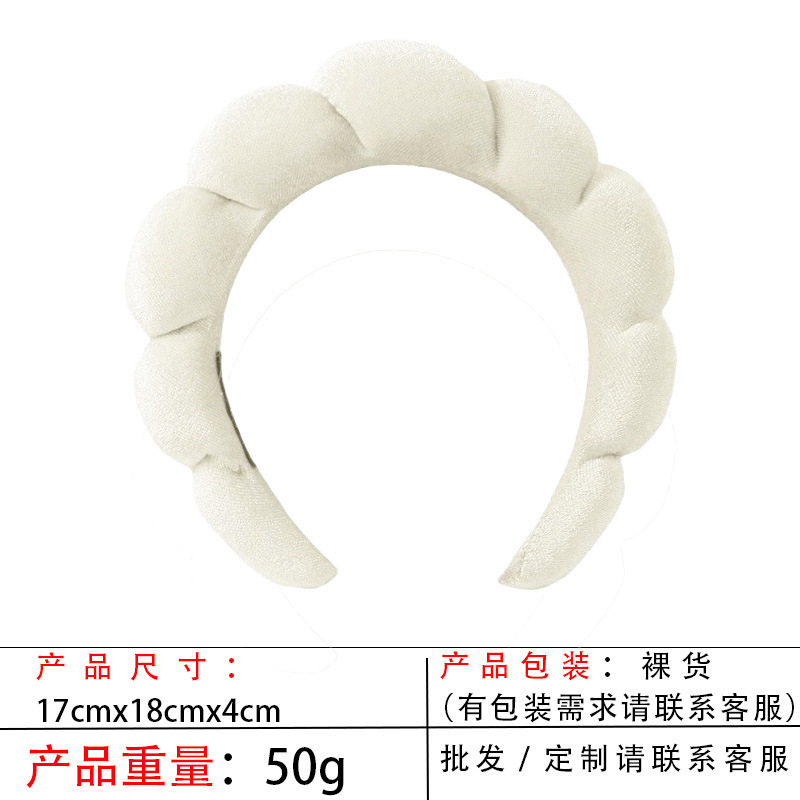 跨境海绵云朵发箍批发高颅顶高级感毛巾布麻花女士洗脸手腕带头箍|undefined