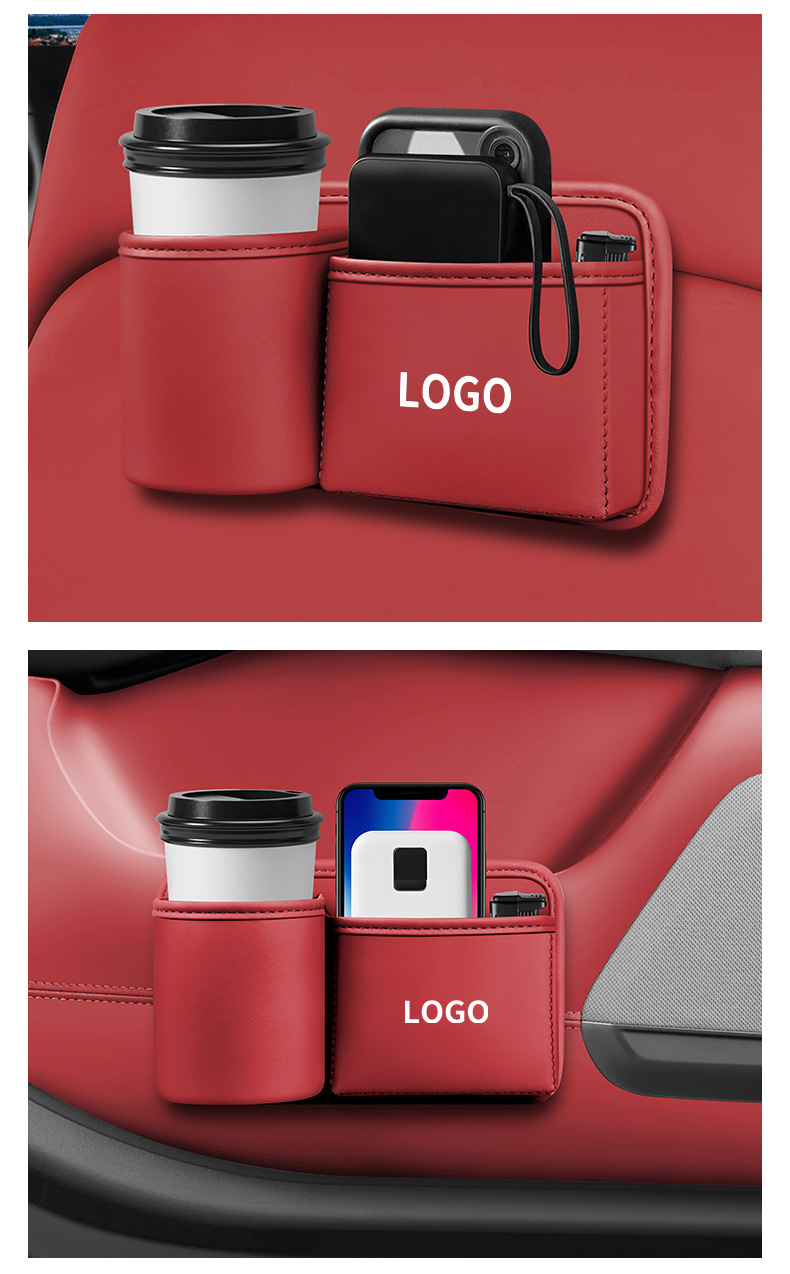 Car Cup Holder with Storage Box, Car Door Organizer