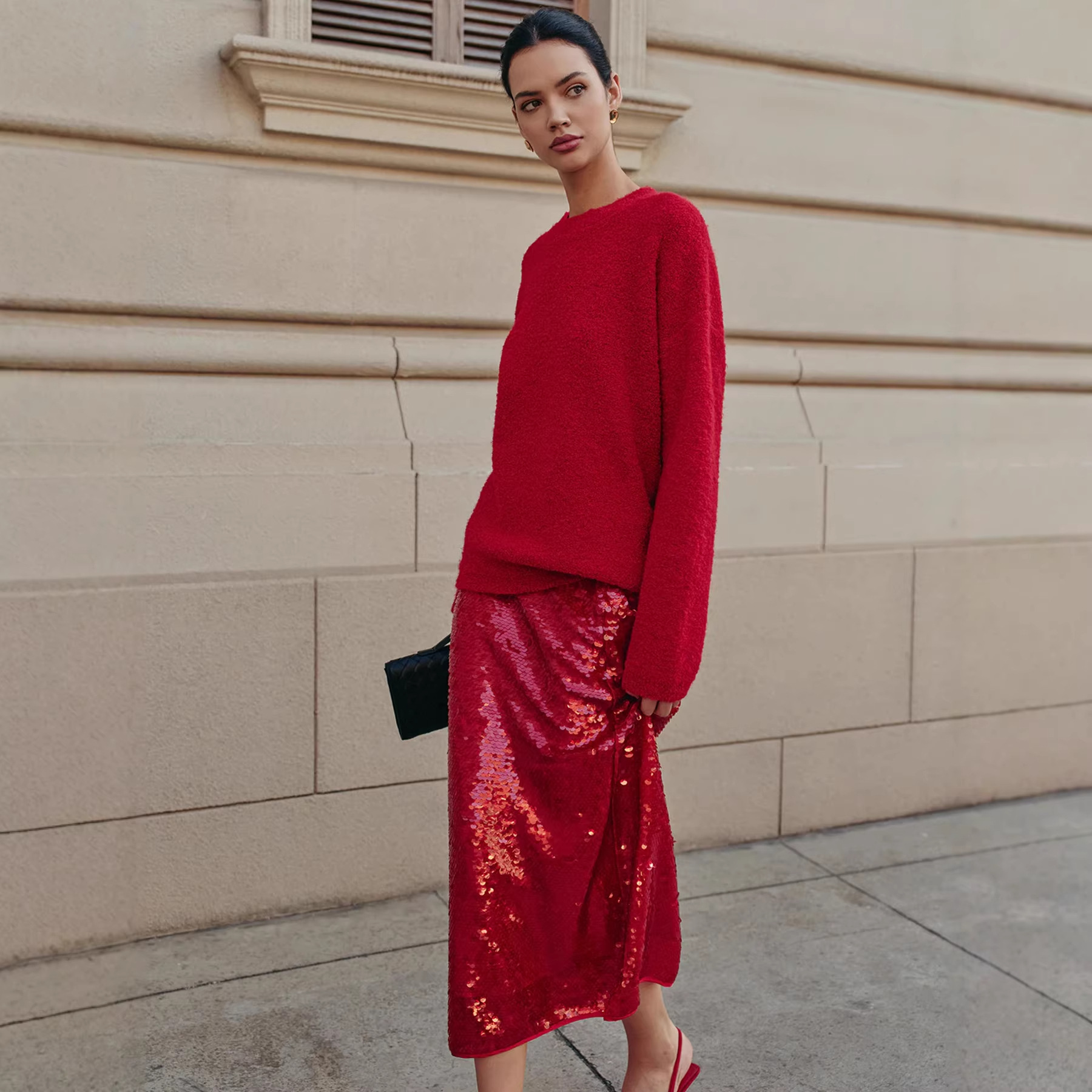 European and American Cross-Border Trade Atmosphere, Socialite Sequin Skirt, Rich Daughter's Lazy Style, a Skirt