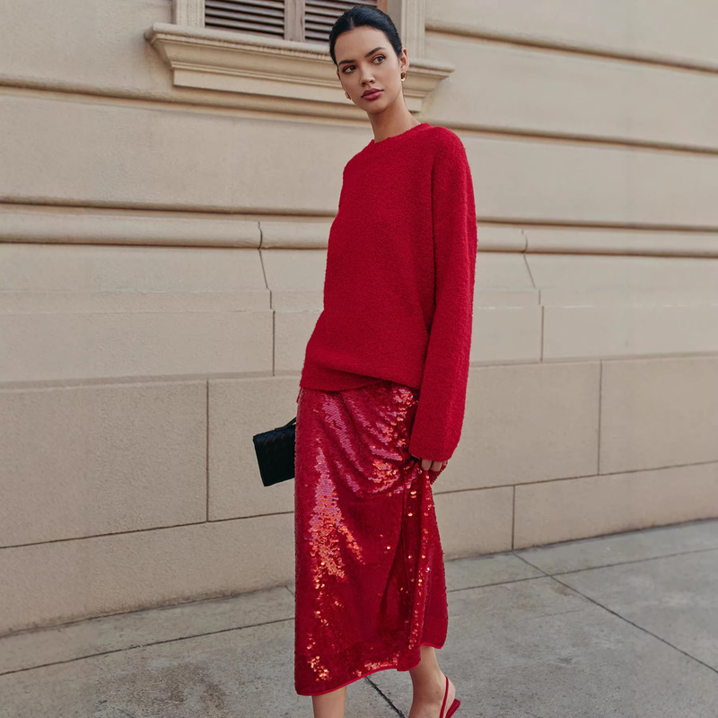 European and American Cross-Border Trade Atmosphere, Socialite Sequin Skirt, Rich Daughter's Lazy Style, a Skirt