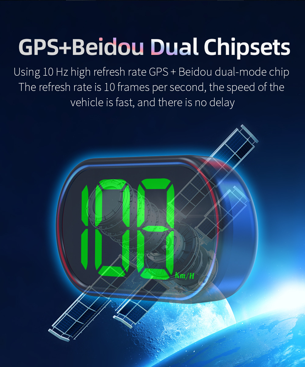 Car HUD Head-Up Display Automotive Beidou GPS Multifunctional Speedometer Speed Head-Up Display Universal