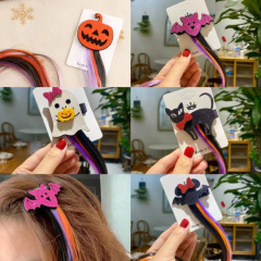 ハロウィーンのリボンのヘアピンのカボチャの幽霊のヘアピンの幽霊の日の装飾の道具の祝日のパーティーの髪飾りのクロスボーダーの熱い販売クリップ
