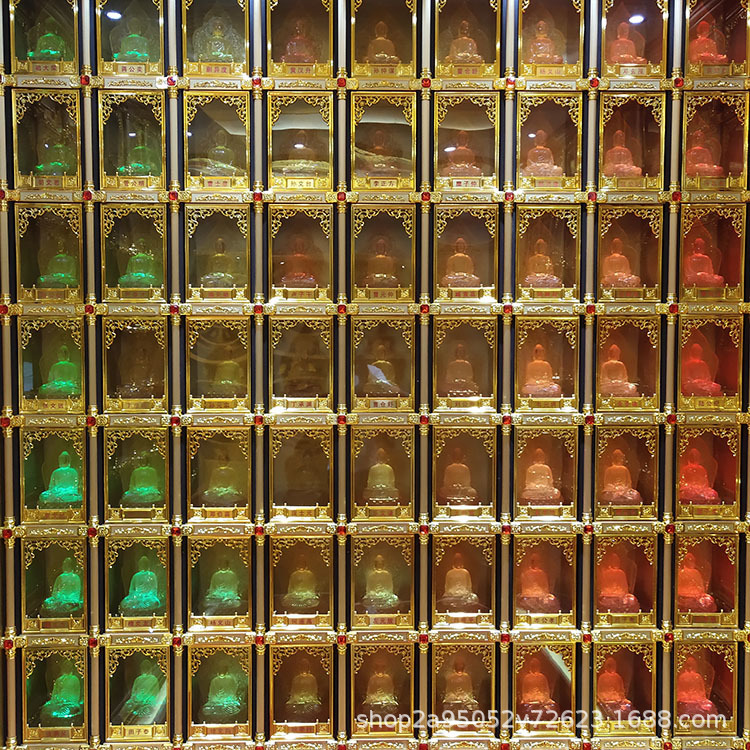 万佛墙铝合金佛龛智能寺庙道观千佛牌位架地宫防琉璃佛像壁柜神龛|undefined