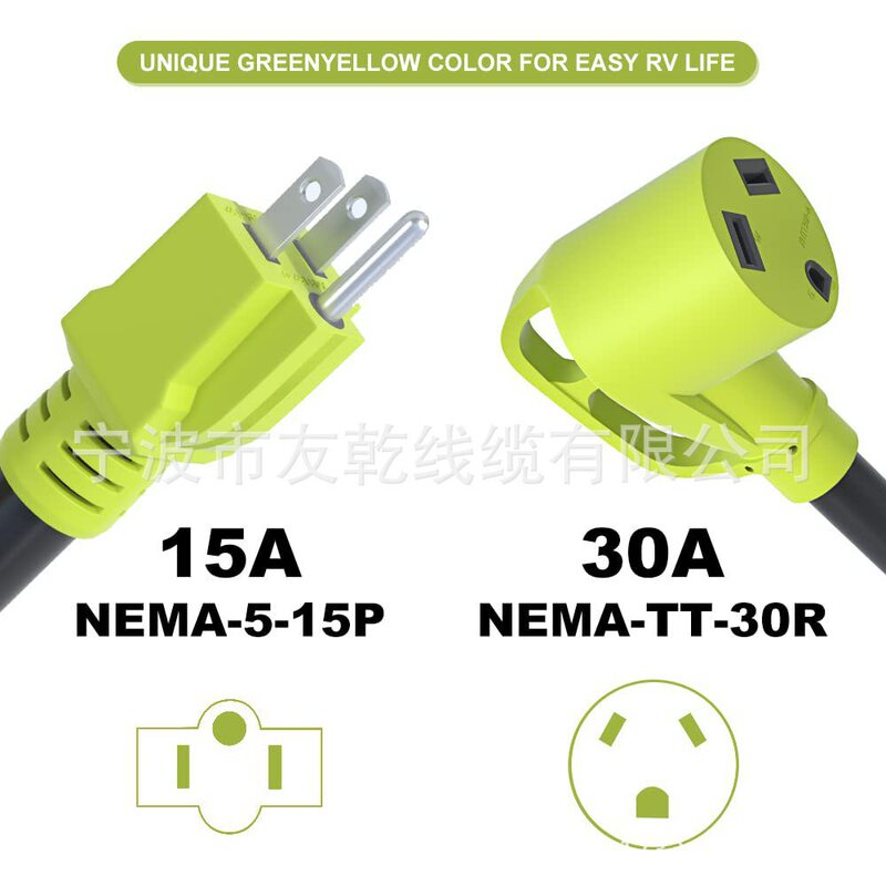 30-Amp to 15-Amp 110-Volt Rv Adapter Cord, Nema 5-15P Male to Nema Tt-30R 30-Amp to 15-Amp 110-Volt Rv Adapter Cord, Nema 5-15P Male to Nema Tt-30R