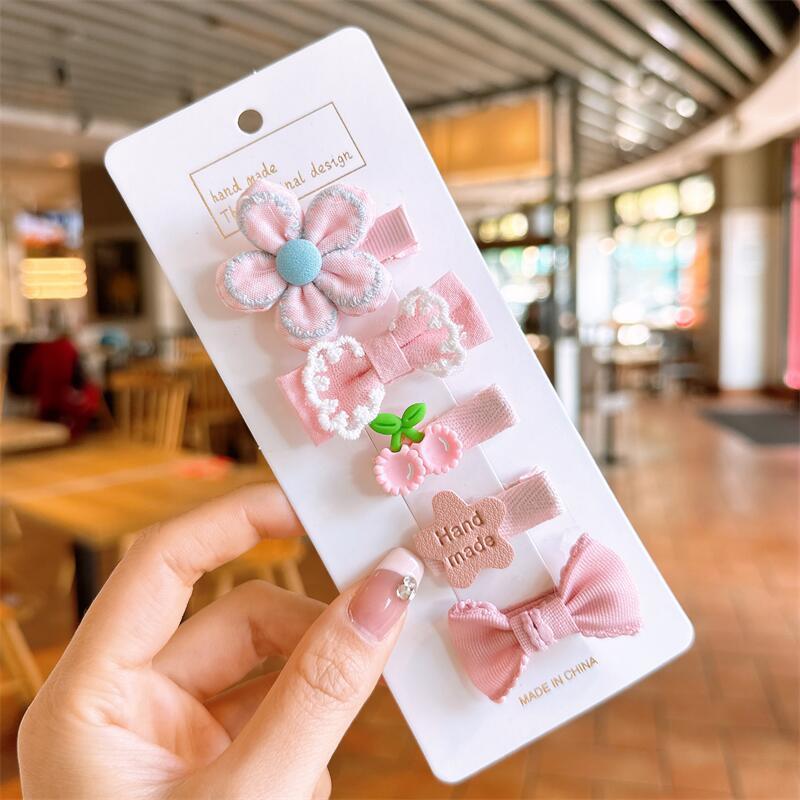 El volumen del cabello del bebé de la horquilla del bebé es pequeño clip de horquilla tocado de tela cubierta completa no daña el sudor clip de pelo accesorios para el cabello de los niños