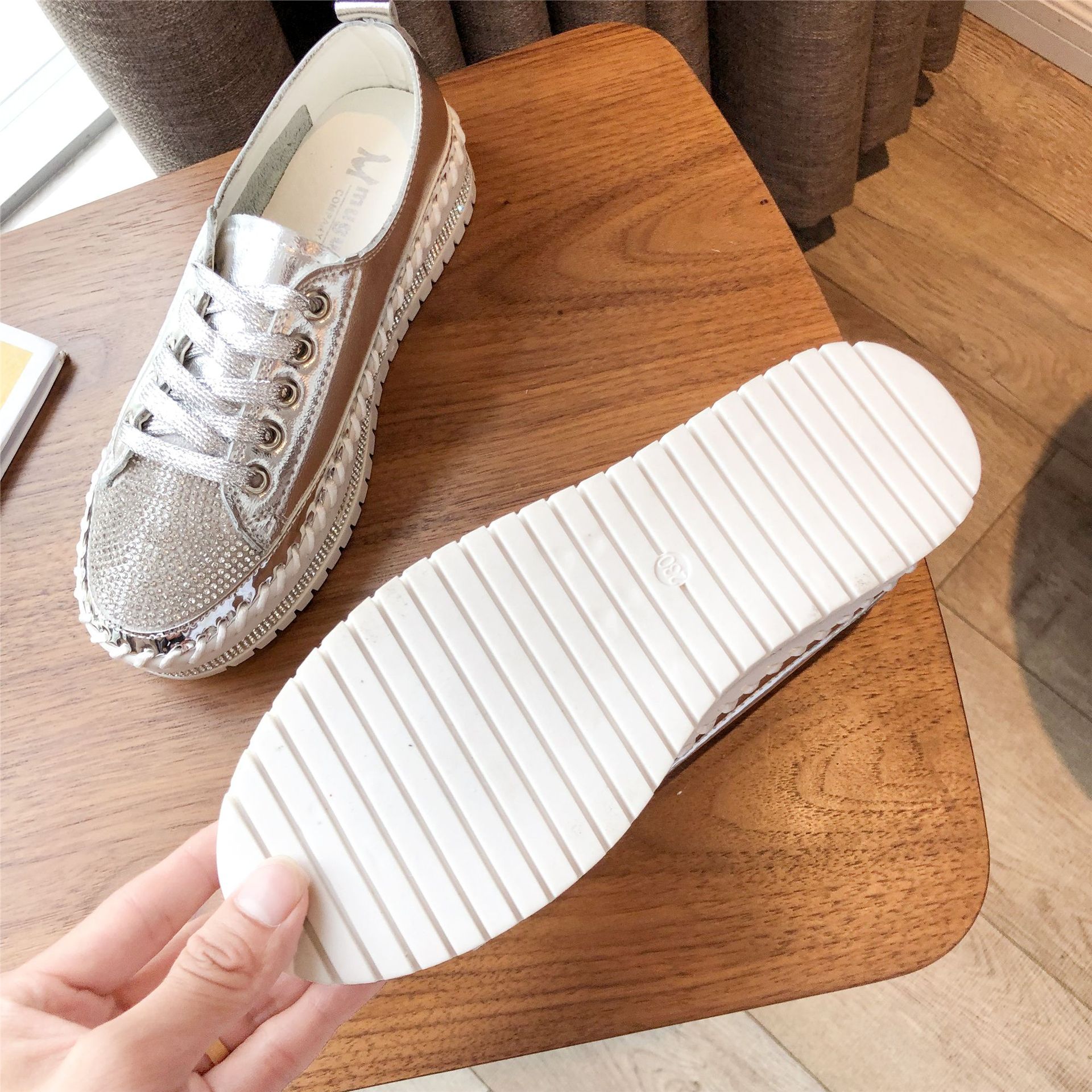 Chaussures décontractées pour femmes, chaussures en cuir, chaussures de travail, baskets en tissu, semelle en caoutchouc, chaussures faciles à nettoyer_voghion.com