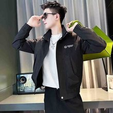 春秋痞帅外套男高街潮牌港风日系原宿风韩版潮流宽松夹克个性黑色