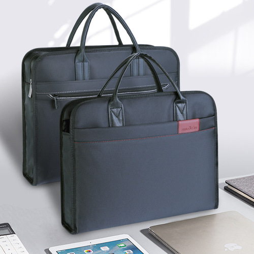 Portable Oxford cloth file bag storage briefcase business large-capacity water cup position briefcase conference printing LOGO