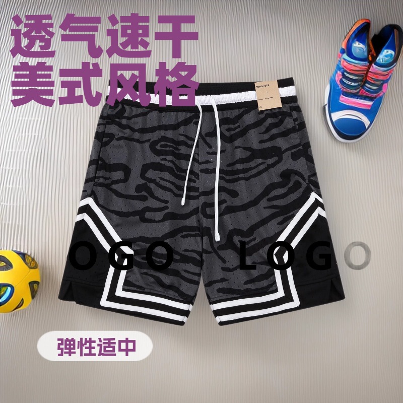 Summer Cross-Border American Aj Trendy Brand Fitness High Street Loose Quick-Drying Sports Basketball Running Knee Men's Casual Shorts Men