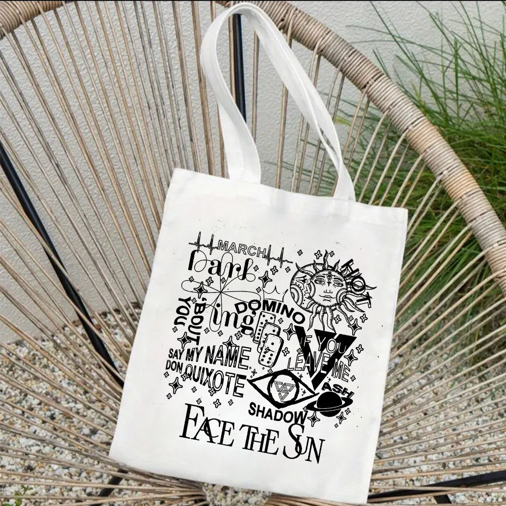 seventeen十七复古插画帆布袋 官方周边logo手提包 逛街手拎女包