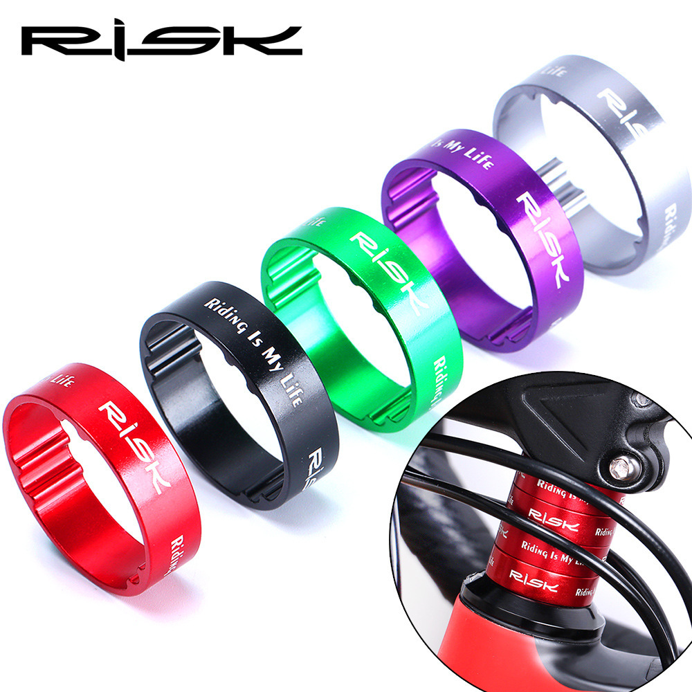 RISK front fork bowl set washer mountain road bike aluminum alloy handle vertical hollow fine adjustment washer 5/10mm