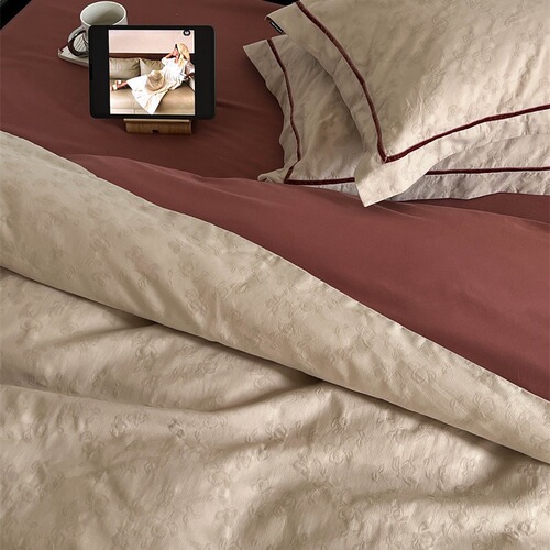 High-end light luxury style 100-count cotton brushed four-piece pure cotton quilt cover high-end master bedroom thickened bedding 4