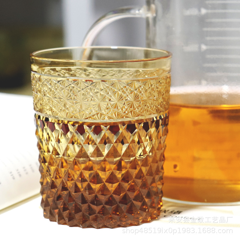 Taza de cristal Edo Chezi Taza de vino de whisky tallada a mano Taza de vino de gama alta Taza de vidrio de cerveza Taza de agua Caja de regalo
