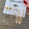 Fracus's Earrings Set Pearl Crystal Stud Earrings