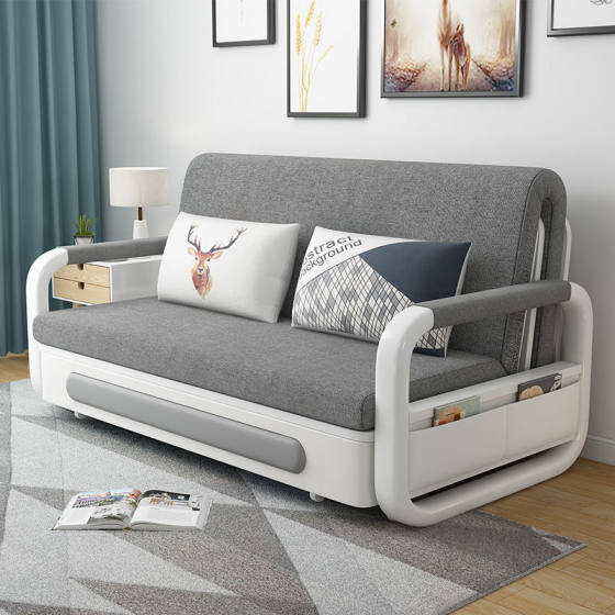Small Apartment Multi-functional Foldable Sofa Bed Storage Simple Modern Latex Dual-use Double Fabric Living Room